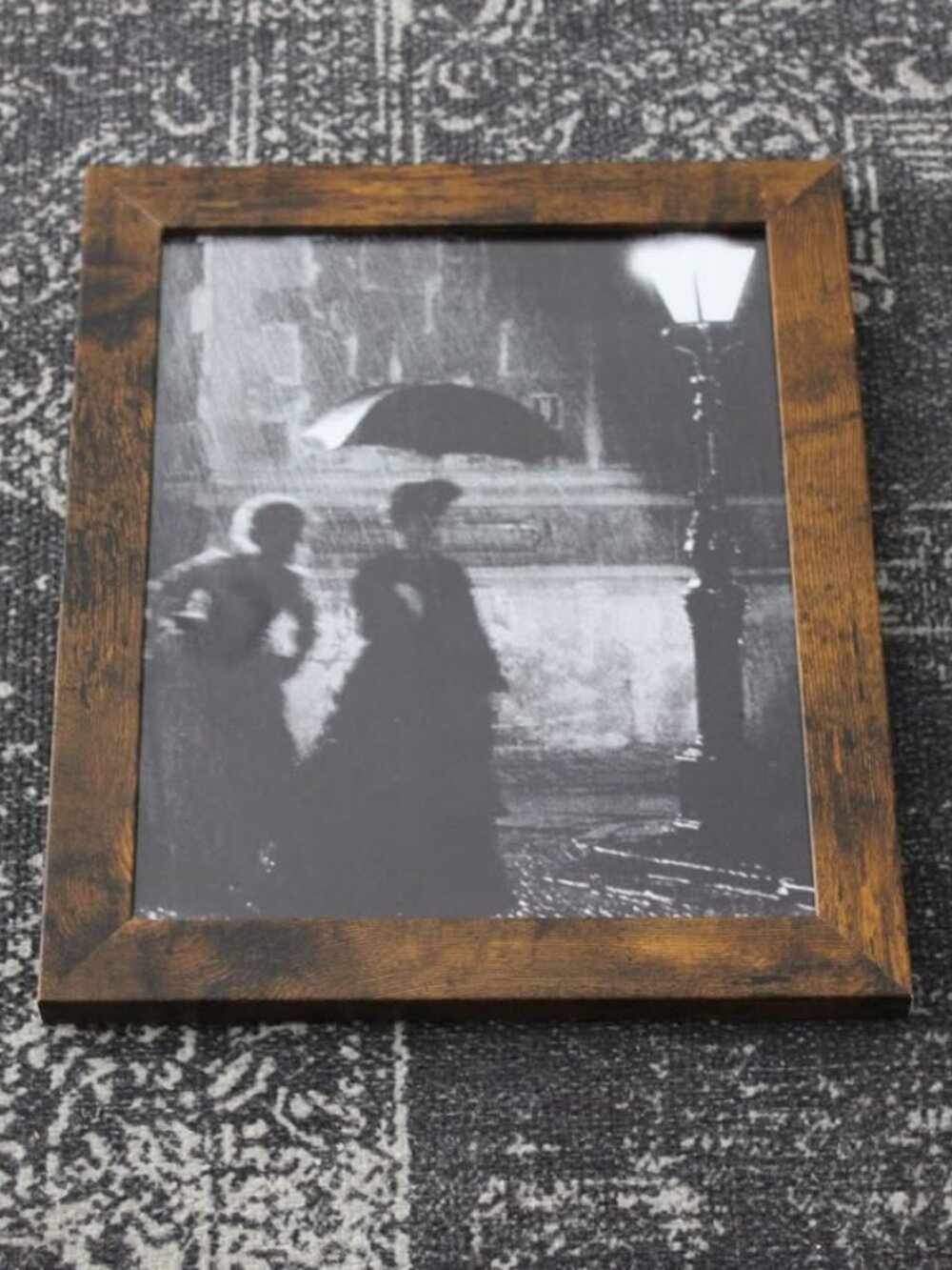 Vintage Victorian Women Rainy Street Scene 8x10 B&W Photo Print Wall Art